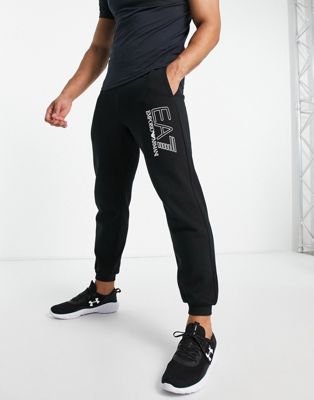 Armani EA7 visibilty logo joggers in black