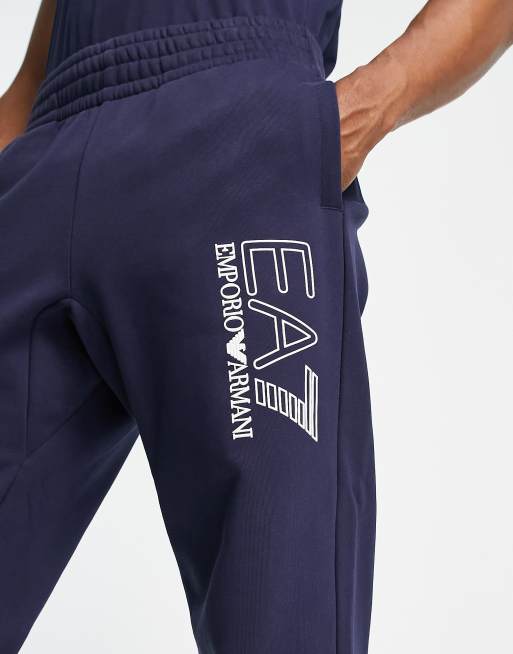 Armani EA7 visibilty logo joggers in navy ASOS