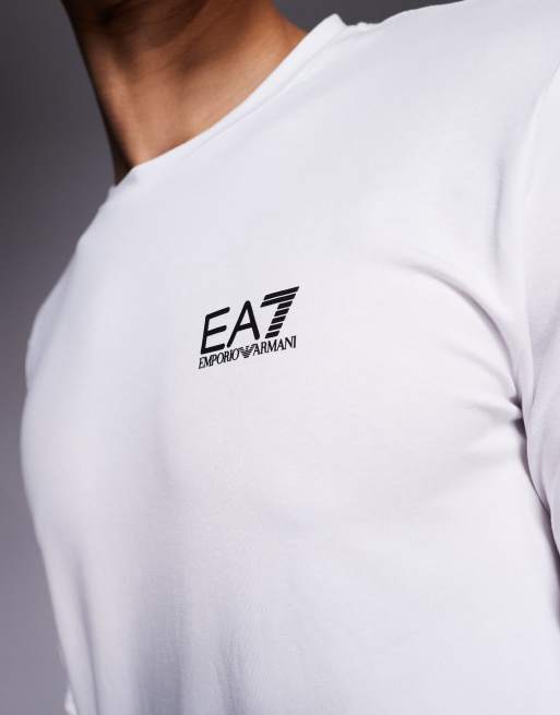 Armani – EA7 – Vit tränings-t-shirt med långa ärmar, 5 av 5