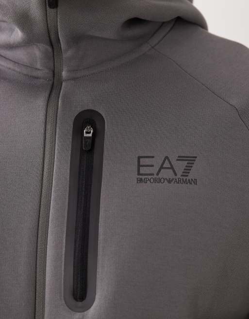 Armani EA7 zip up hooded jacket co-ord in grey, 3 of 5