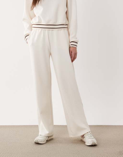 Armani Exchange 1/4 zip tipped pants in ecru (part of a set), 2 of 5
