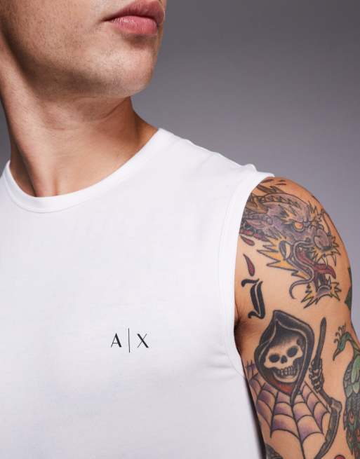 Armani Exchange 2-pack vests in black and white