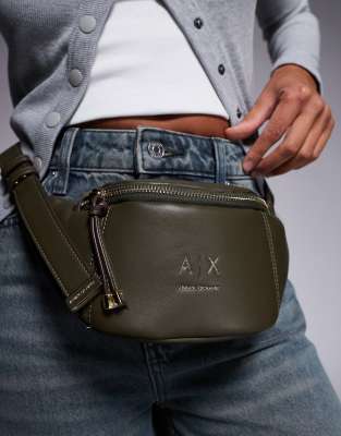Armani Exchange - Alice - Kleine Gürteltasche zum Umhängen in Khaki-Grün