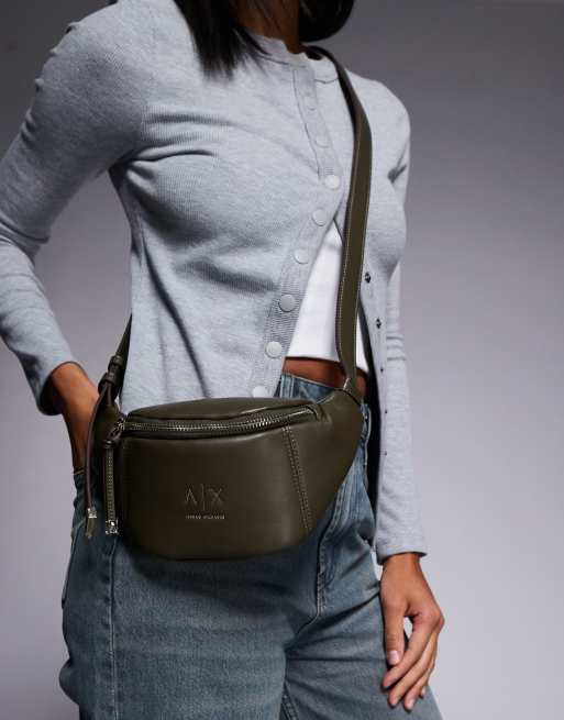 Armani Exchange - Alice - Lille kakifarvet crossbody-bæltetaske, 2 af 4