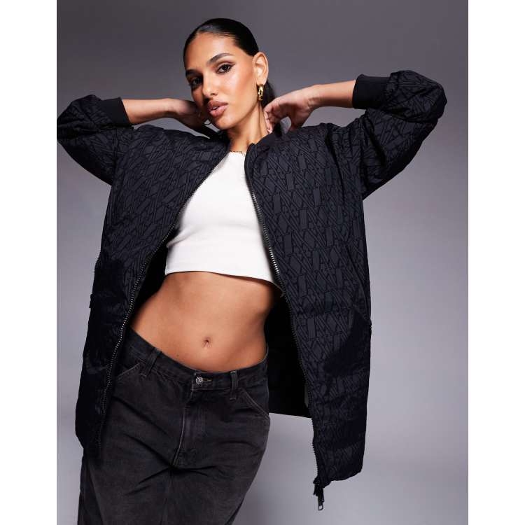 Womens longline bomber jacket sales
