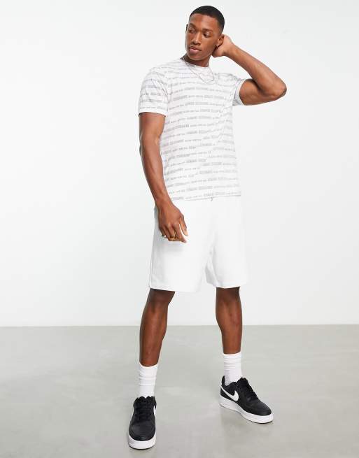 Armani Exchange all over logo print t-shirt in white | ASOS