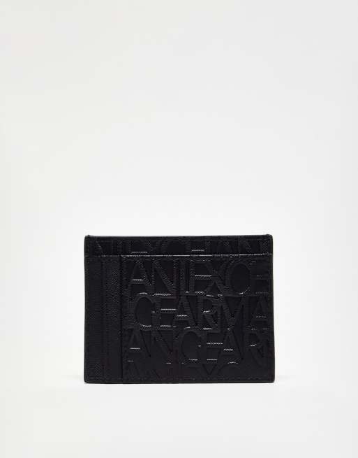 Armani Exchange allover logo cardholder in black | ASOS