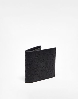 Armani Exchange allover logo wallet in black