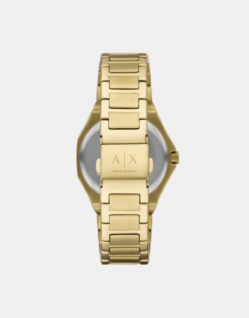 Armani Exchange – Andrea – Damen-Quarzuhr aus goldfarbenem Edelstahl mit 3 Zeigern, 2 von 3