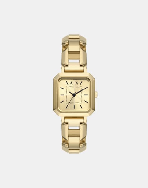 Armani Exchange – Armbanduhr aus goldenem Edelstahl mit drei Zeigern - view 1