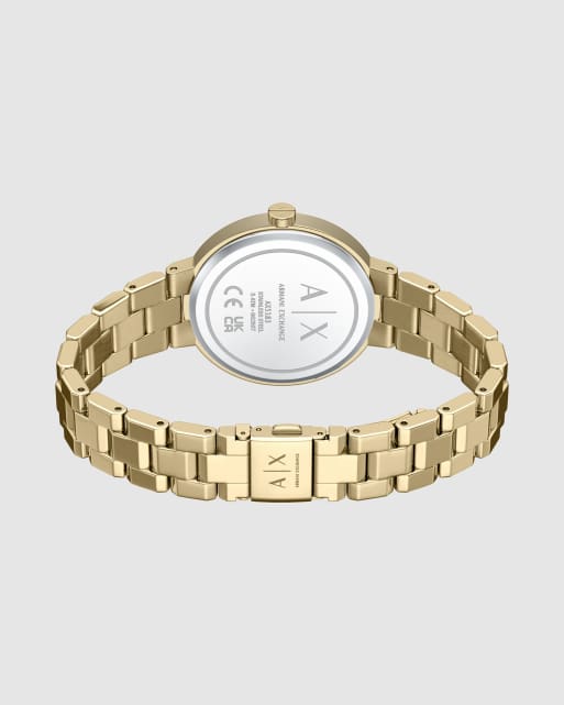 Armani Exchange – Armbanduhr aus goldfarbenem Edelstahl mit zwei Zeigern, AX7177, 4 von 4
