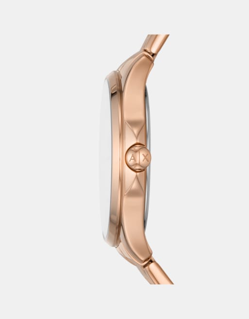 Armani Exchange – Armbanduhr aus roségoldenem Edelstahl mit drei Zeigern, 3 von 3