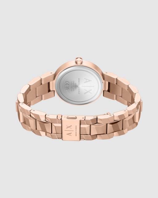 Armani Exchange Audora Damen 2-Zeiger-Uhr aus roségoldfarbenem Edelstahl, 4 von 4