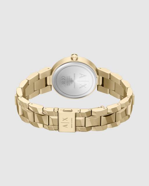 Armani Exchange Audora Damenuhr mit 2 Zeigern aus Edelstahl in Goldoptik, 4 von 4