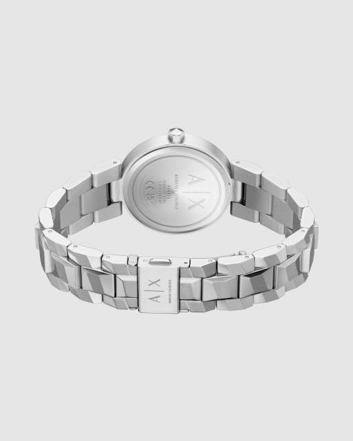 Armani Exchange Audora Damenuhr mit zwei Zeigern aus Edelstahl in Silber, 4 von 4