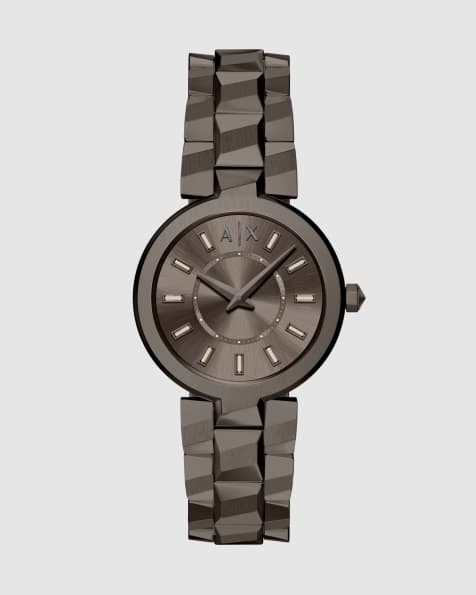 Armani Exchange Audora two-hand brown stainless steel watch in brown - view 1