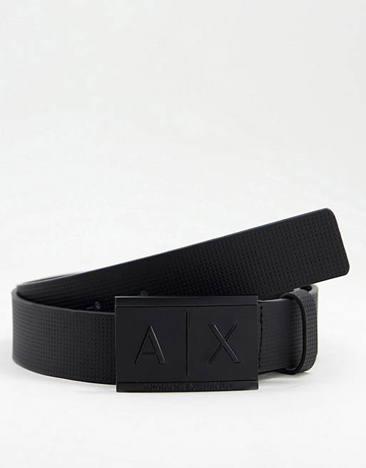 Armani Exchange AX logo belt in  black