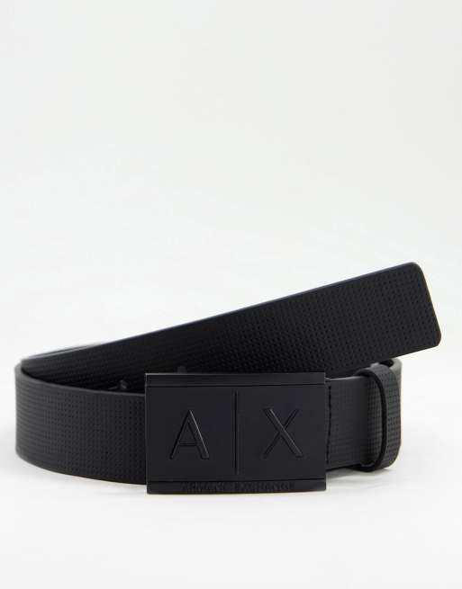 Armani Exchange AX logo belt in black | ASOS