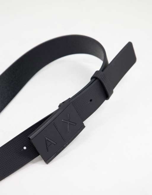 Armani Exchange AX logo belt in black ASOS