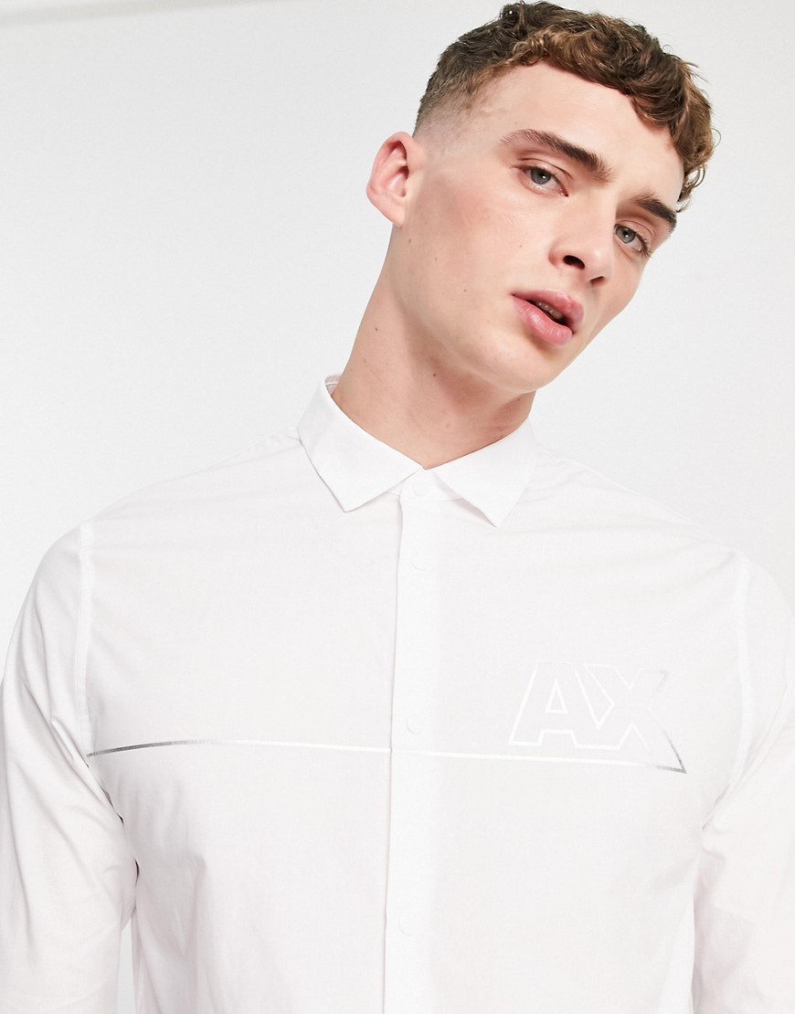 Armani Exchange AX logo shirt in white