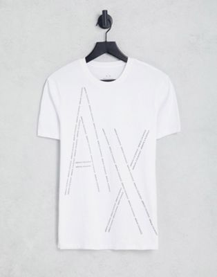 Armani Exchange AX text logo print t-shirt in white