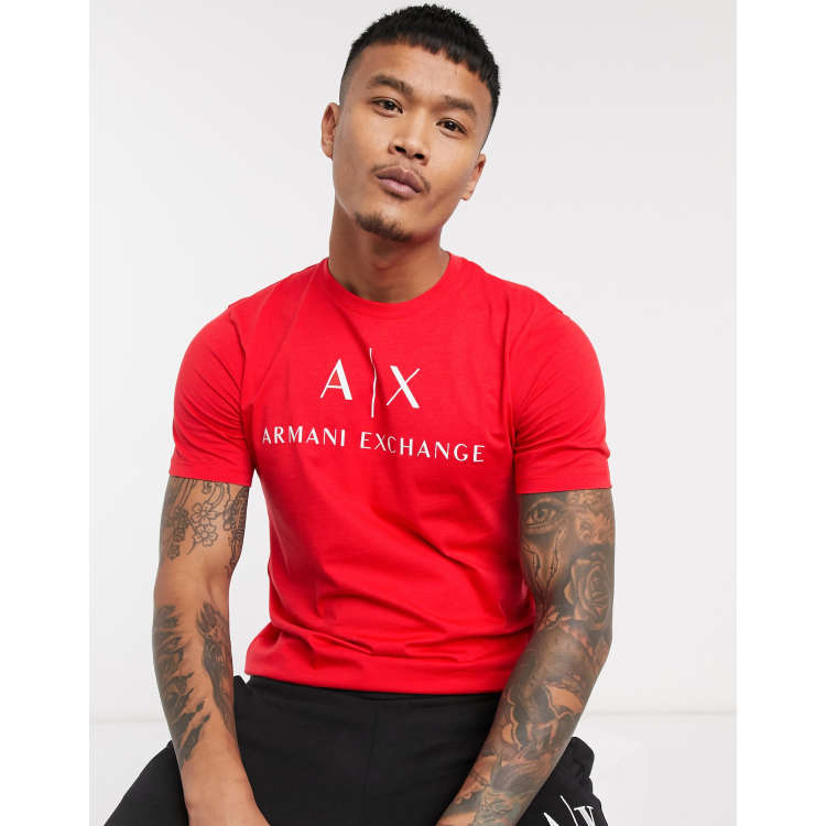 Armani red shop t shirt