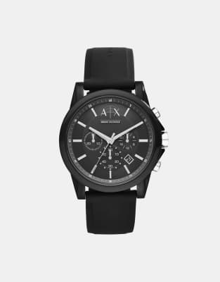 Armani Exchange AX1326 Outerbanks Silicone Watch-Black | Smart Closet