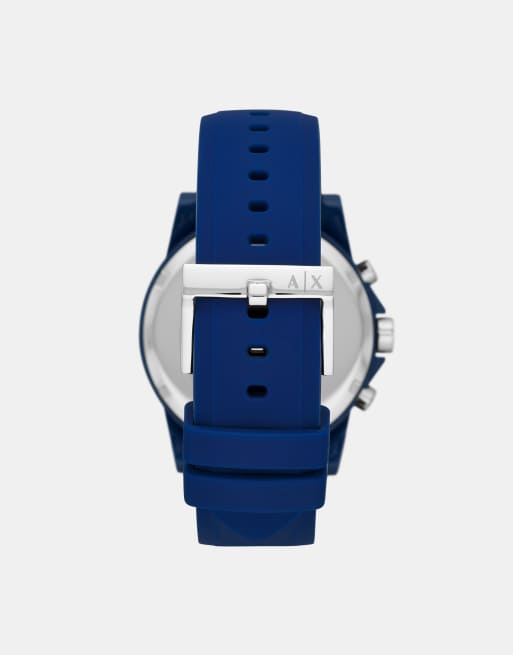 Armani Exchange Chronograph Blue Silicone Watch