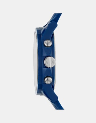 Chronograph Silicone Watch In Blue 