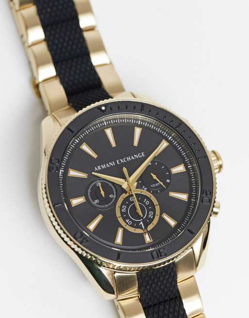 Armani Exchange AX1814 Enzo black gold bracelet watch ASOS