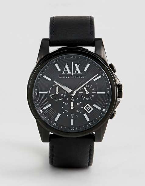 Armani Exchange – AX2098 – Chronograph mit Lederarmband in Schwarz - view 1