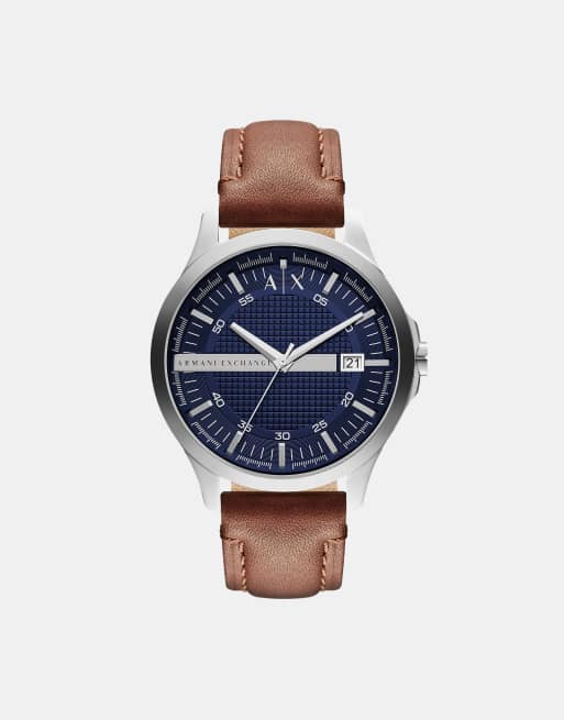 Armani Exchange AX2133 Leather Watch In Brown ASOS