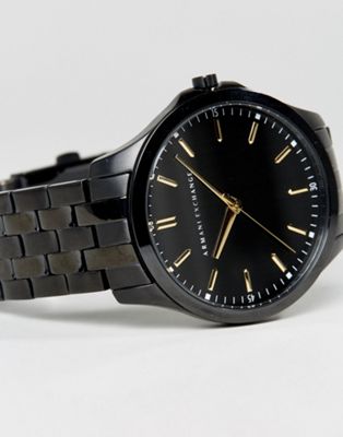 armani black steel watch