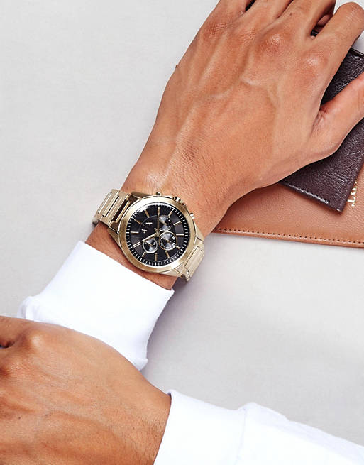 Armani Exchange AX2611 Chronograph Bracelet Watch In Gold | ASOS