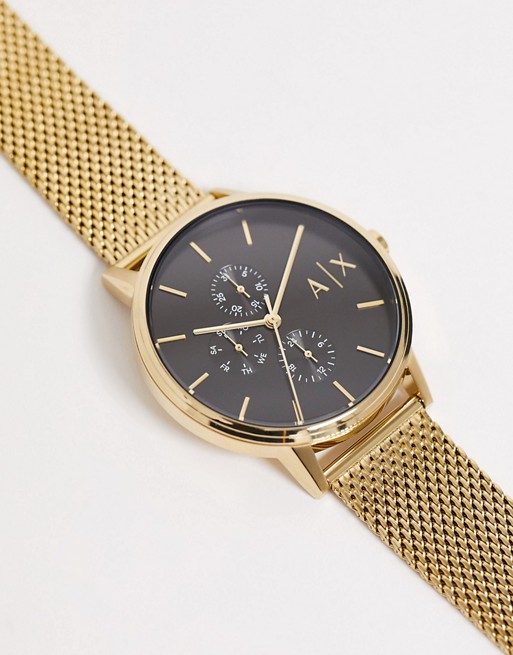 Armani Exchange AX2715 Cayde mesh watch in gold