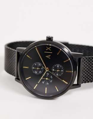 armani black mesh watch