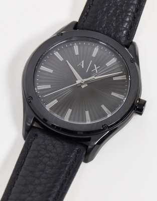 armani exchange black analogue watch