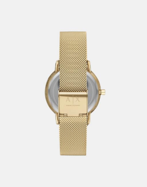 Armani Exchange AX5536 mesh watch in gold | ASOS