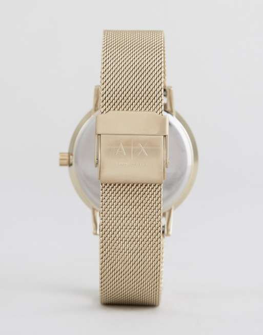 Armani exchange women's discount dress gold watch ax5536