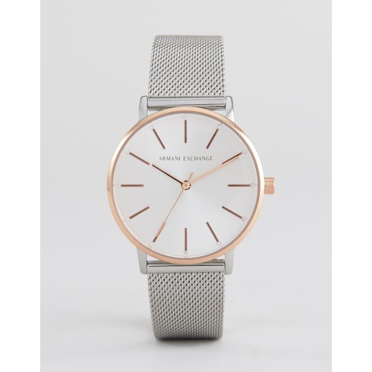 Armani Exchange AX5537 Mesh Watch In Mixed Metal ASOS