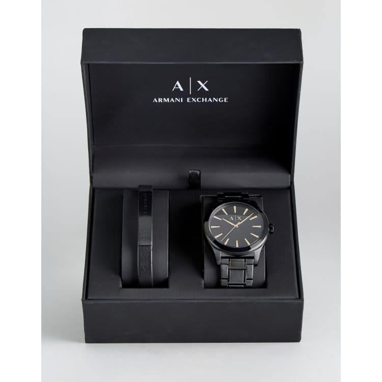 Armani Exchange AX7102 Black Watch Bracelet Gift Set ASOS