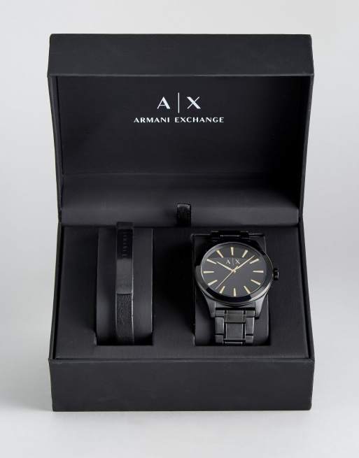 Armani Exchange AX7102 Black Watch Bracelet Gift Set ASOS