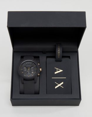 armani exchange watch set date