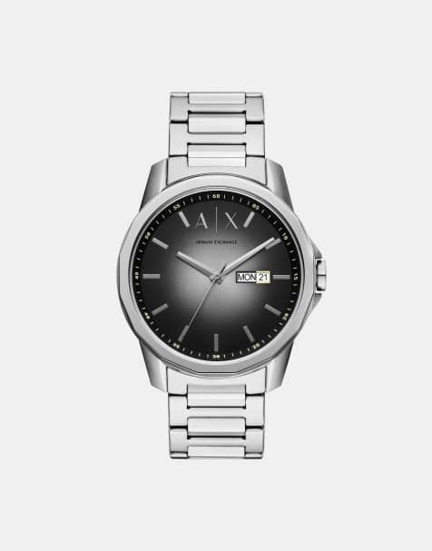 Armani Exchange – Banks – Herrenarmbanduhr aus Edelstahl in Silber mit drei Zeigern sowie Tages- und Datumsanzeige, AX1764 - view 1