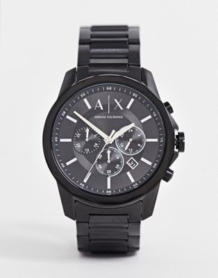 Armani Exchange Banks mens bracelet watch in black