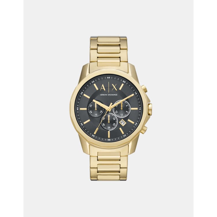 Armani exchange outlet watch gold mens