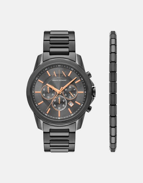Armani Exchange - Banks - Montre chronographe à quartz pour homme en acier inoxydable - Gris acier - view 1