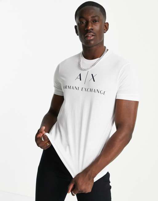 Armani Exchange - Biały t-shirt z napisem i logo, 4 z 4