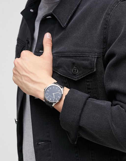Armani Exchange Black Leather Watch AX2182 | ASOS
