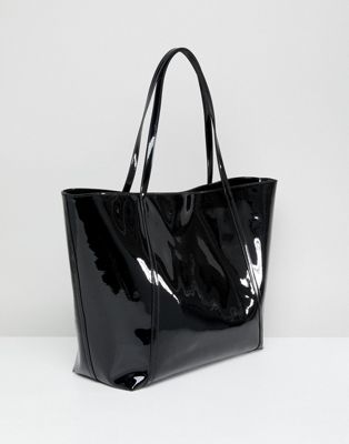 armani black patent bag